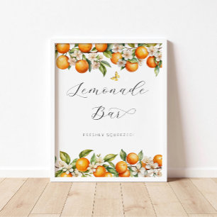 Bright Summer Oranges Baby Shower Lemonade Bar Poster