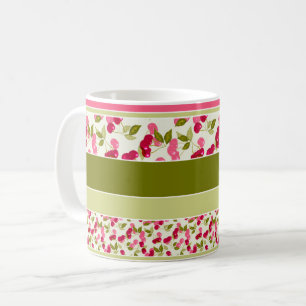 Bright summer pattern of stripes of multi-coloured coffee mug