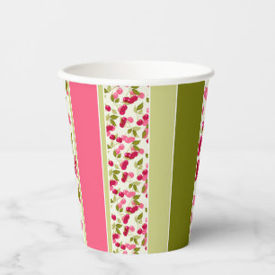 Bright summer pattern of stripes of multi-coloured paper cups