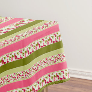 Bright summer pattern of stripes of multi-coloured tablecloth