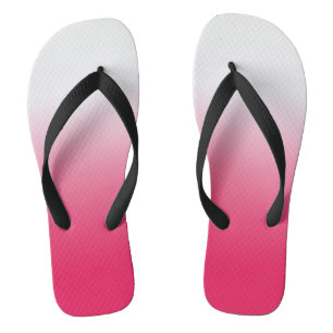 Bright summer red and white gradient ombre jandals