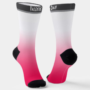 Bright summer red and white gradient ombre socks