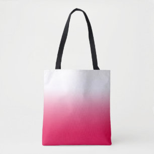 Bright summer red and white gradient ombre tote bag