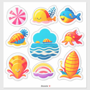 Bright Summer Stickers Set