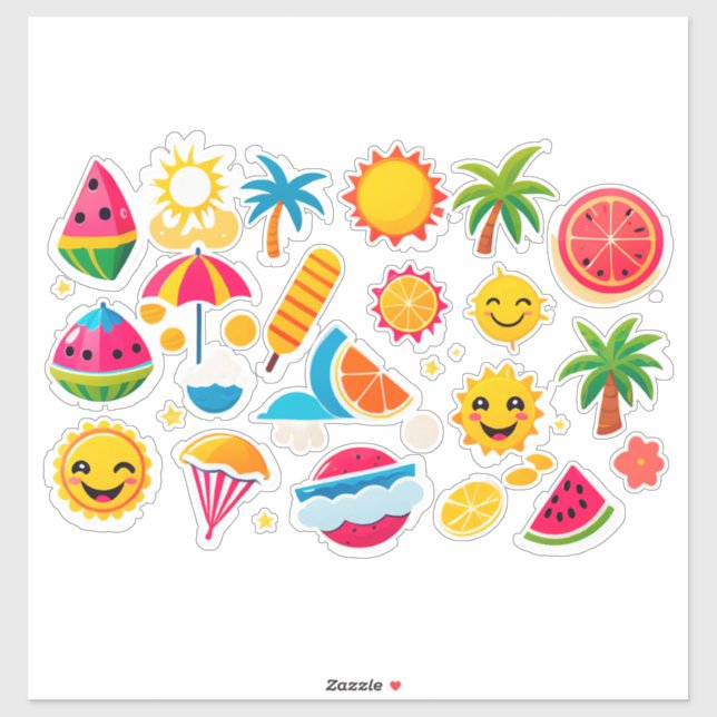 Bright Summer Stickers Set (Sheet)