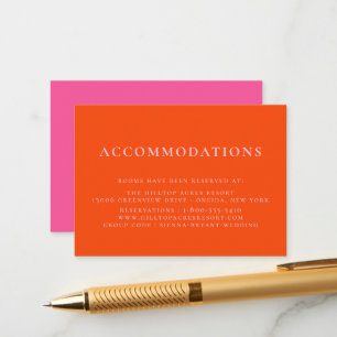 Bright Summer Wedding Accommodations Enclosure Card