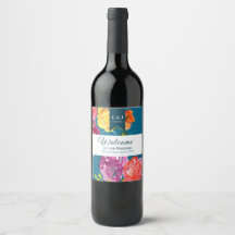 Bright Summer "Welcome" Wine Bottle Label