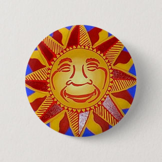 Bright Sun 6 Cm Round Badge