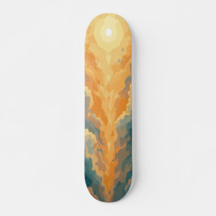 Bright Sun Parting Clouds Scenic Design Skateboard