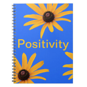 Bright Sun Yellow Flowers on Royal Blue Notebook