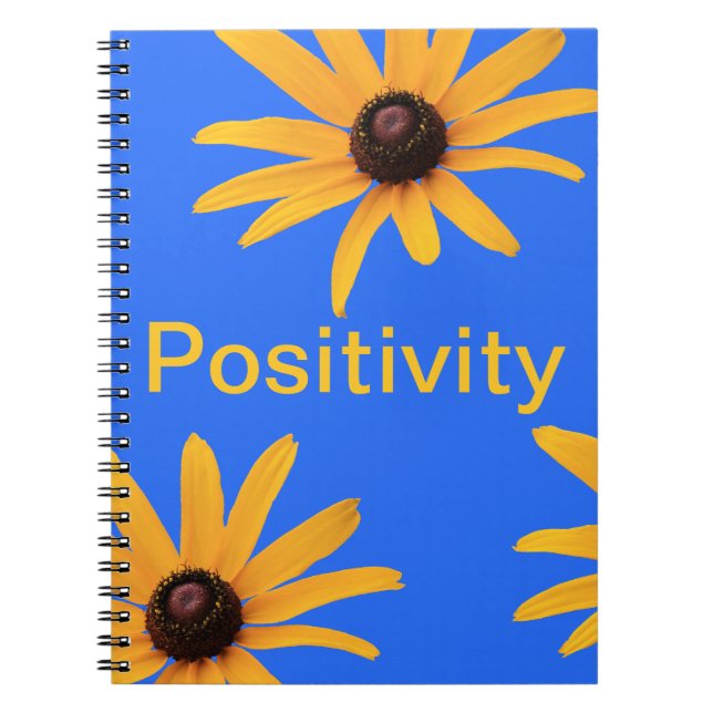 Bright Sun Yellow Flowers on Royal Blue Notebook (Front)