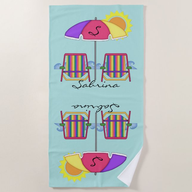 Bright Sunbrella Beach Towel (Front)