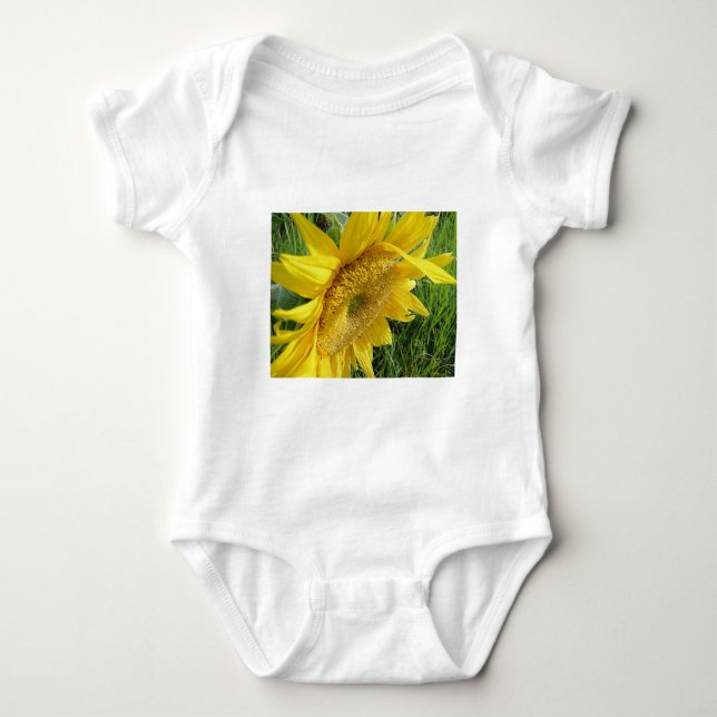 Bright sunflower baby bodysuit (Front)
