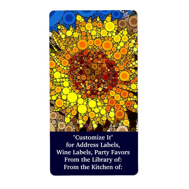 Bright Sunflower Circle Mosaic Digital Art Print (Front)