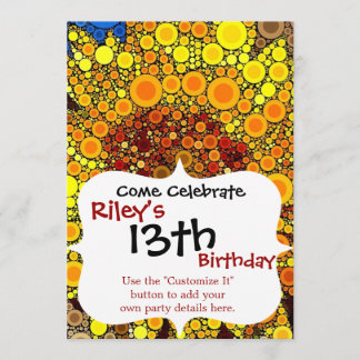 Bright Sunflower Circle Mosaic Digital Art Print Invitation