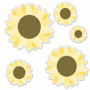 Bright Sunflower Clear Background Stickers