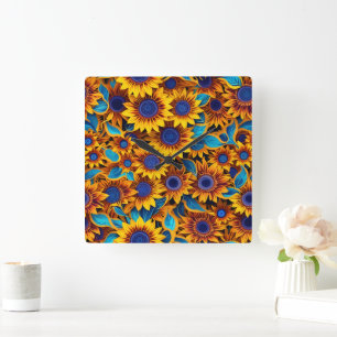 Bright Sunflower Clock
