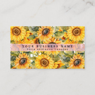 Bright Sunflower Flowers Floral  Business Card