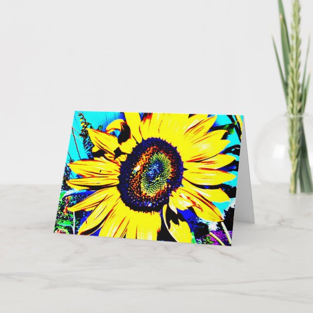 Bright Sunflower Greeting Card (Front)