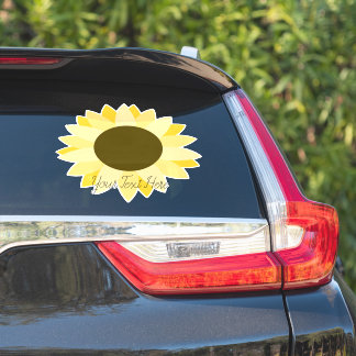 Bright Sunflower on Blue Car Truck Auto Decal