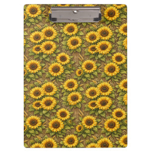 Bright Sunflower Seamless Repeat Pattern Clipboard