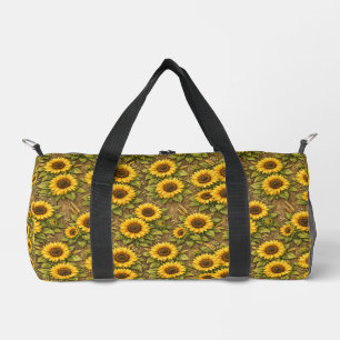 Bright Sunflower Seamless Repeat Pattern Duffle Bag