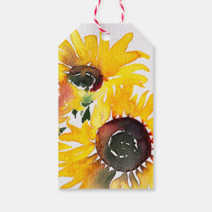 Bright Sunflower Watercolor Fabulous 50  Gift Tags