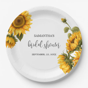 Bright sunflowers Bridal Shower Paper Plate