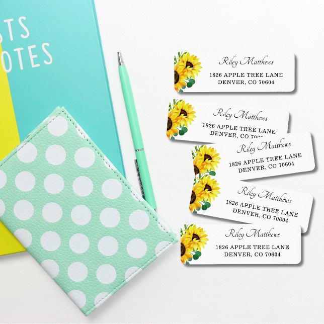 Bright Sunflowers Floral Wedding Return Address (Creator Uploaded)