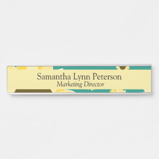 Bright Sunflowers on Green Door Sign