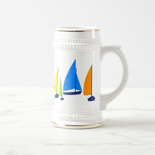 Bright Sunny Sailboats - Stein (Right)