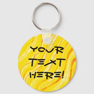 Bright Sunny Yellow Abstract Art Background Key Ring