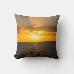 Bright Sunset on the Ocean Cushion
