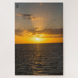 Bright Sunset on the Ocean Jigsaw Puzzle