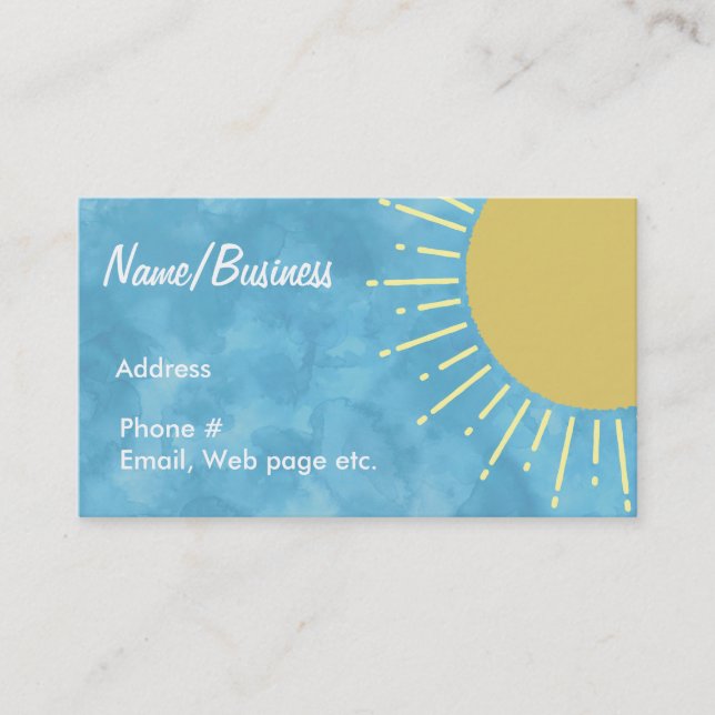 Bright Sunshine In Blue Sky Custom   Business Card (Front)