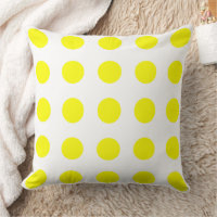 Bright Sunshine Yellow Polka Dots on White