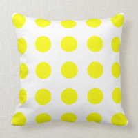 Bright Sunshine Yellow Polka Dots on White