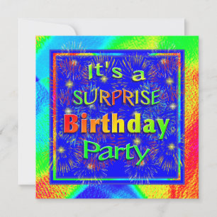 Bright Surprise Birthday Party Invitation