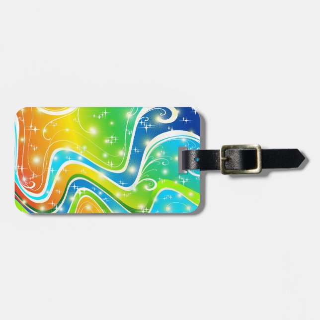 Bright Swirls and Colours Luggage Tag (Front Horizontal)