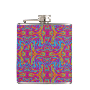 Bright Swirls Hip Flask