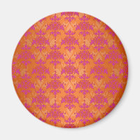 Bright Tangerine Tango Damask Orange Pink