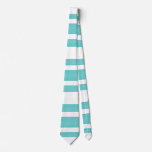 Bright Teal and White Stripes Tie