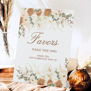 Bright Terracotta Calla Lilies Favors Pedestal Sign