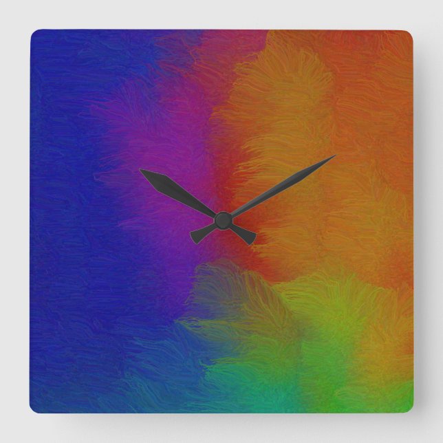Bright Texture Square Wall Clock (Front)