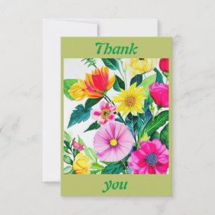 Bright thank you flowers card