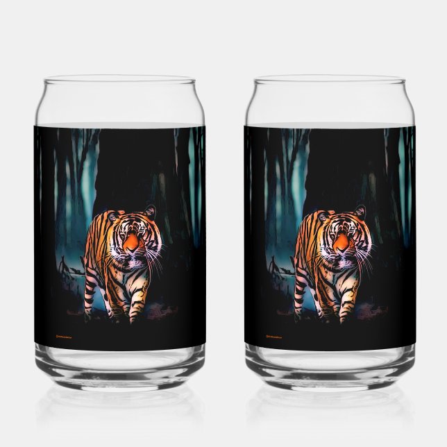 Bright Tiger Dark Forest Can Glass (Front)