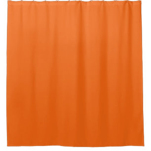 Bright Tiger Orange Solid Colour Print Shower Curtain