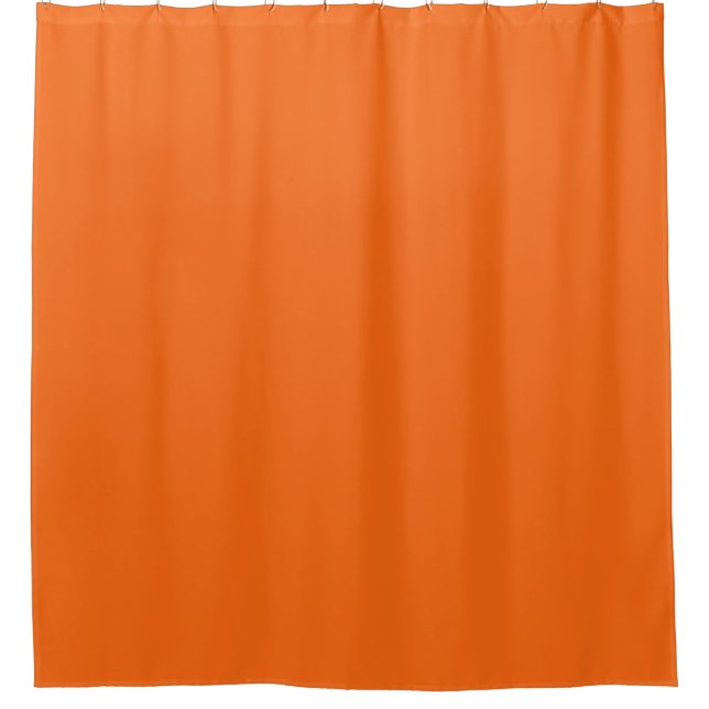 Bright Tiger Orange Solid Colour Print Shower Curtain (Front)