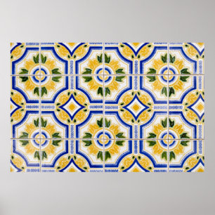 Bright tile pattern, Portugal Poster