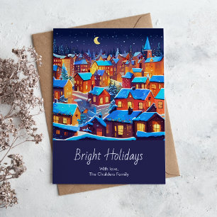 Bright Town Christmas  Holiday Card